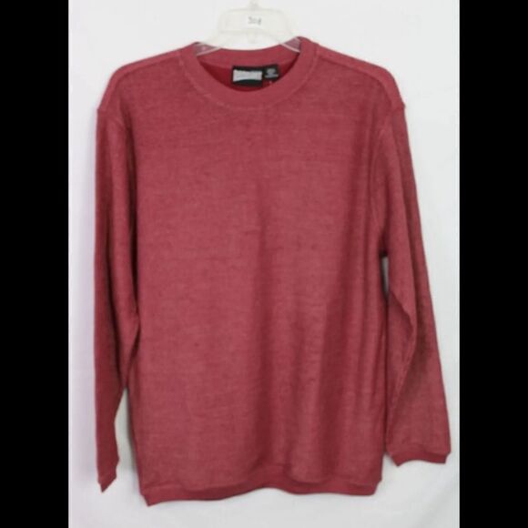 PENNANT SPORTSWEAR MENS SIZE L BURGUNDY RIBBED PULLOVER SHIRT LS NWT - Picture 1 of 9